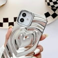 thumbnail image 3 of iPhone 11 Love Heart Case, Fashion Cute Soft Silicone Electroplate Silver 3D Heart Water Ripple Bling Glitter Shockproof Women Girls Case Cover for iPhone 11, 3 of 18