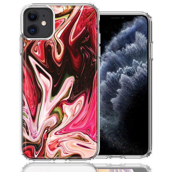 MUNDAZE For Apple iPhone 12 Mini Pink Abstract Design Double Layer Phone Case Cover