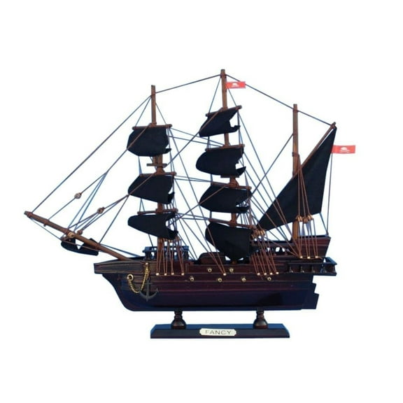Hampton Nautical Wooden Henry Avery's The Fancy Model Pirate Ship, 14"