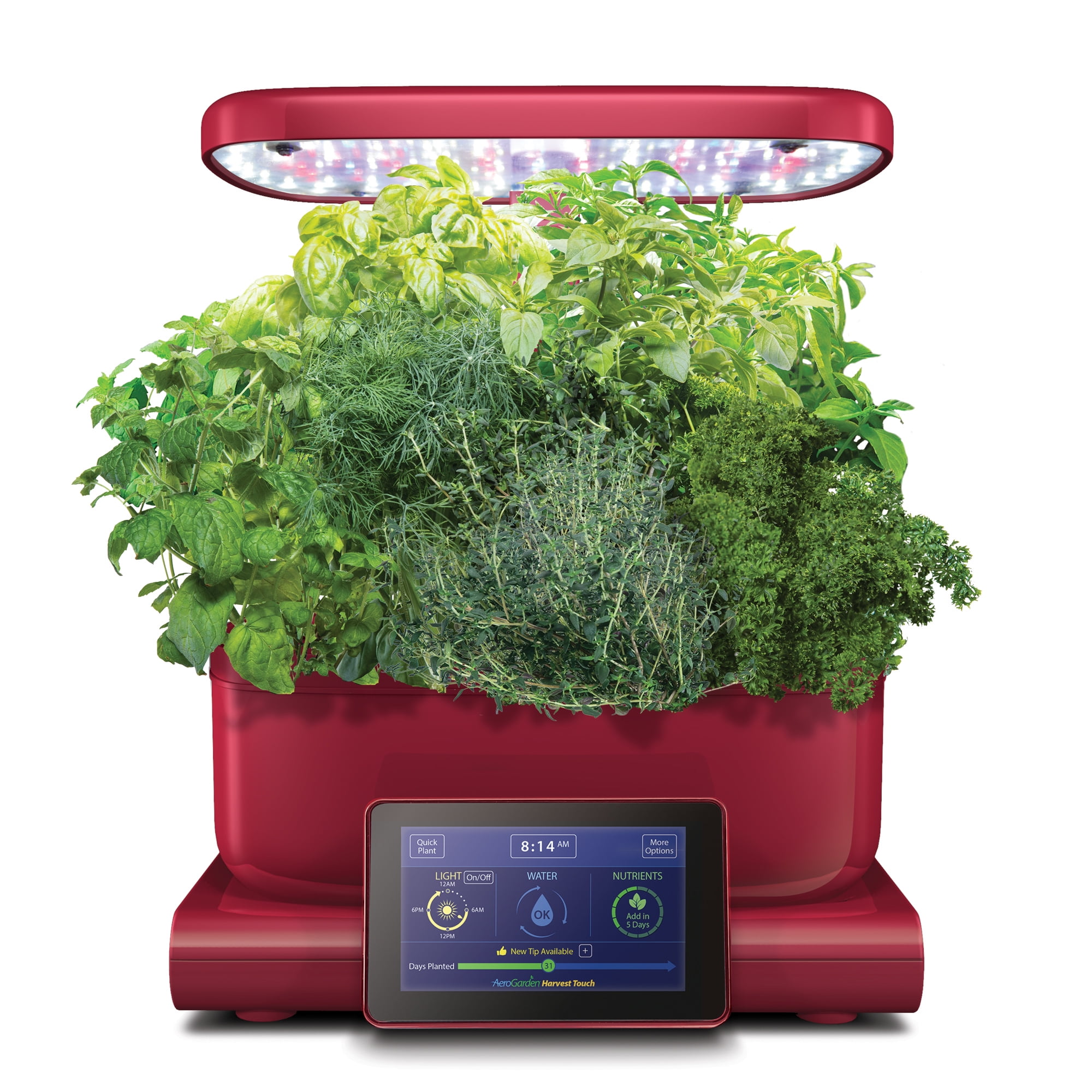 AeroGarden Harvest Touch, Red with Gourmet Herbs Seed Pod Kit AeroGarden Harvest Touch, Red with Gourmet Herbs Seed Pod Kit
