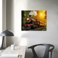 thumbnail image 4 of Acheng Canvas Wall Art Steam Engine Train in Sunset Forest Wall Art Painting The Picture Print On Canvas Car Pictures for Home Decor Decoration Gift 20x16in, 4 of 6