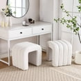 thumbnail image 5 of Zesthouse Multi-Functional Ottoman Stool, Tufted Sherpa Foot Stools Ottoman for Couch, Modern Vanity Stool for Living Room, Bedroom and Entryway, White, 5 of 12