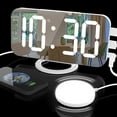 thumbnail image 4 of GUOOL Digital Mirror USB Charger Ports Vibrating Clock Snooze & Battery 12/ Watch White base, 4 of 8