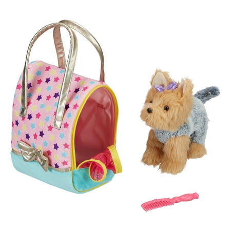 Dog Bag with Dog Stuffed Animal Toy Set, 3 Pieces
