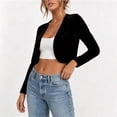 thumbnail image 4 of GigrtiJin Womens Long Sleeve Cardigan Summer Trendy Cropped Cardigan Casual Baggy Solid Color Beach Vacation Cardigan for Womens, 4 of 5