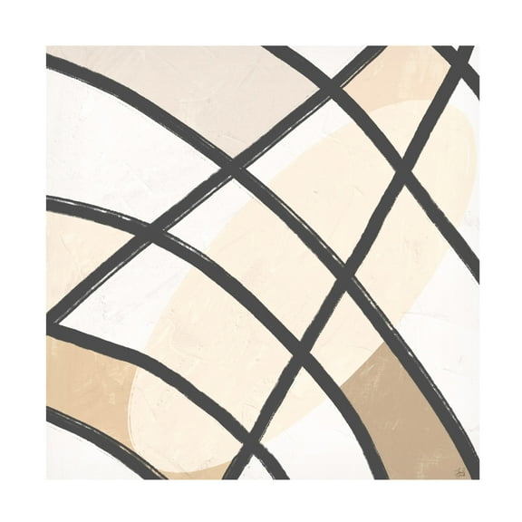 Canvas Wall Art - Line and Brush 'Behind The Grid' Wall Art for Living Room, Bedroom, or Office Décor by Trademark Fine Art - 14 x 14 Inches