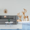 thumbnail image 2 of CoudarTitie Leaf Sculpture Metal Leaf Statue Art Figurine with Base Animal Ornament Deer Sculpture Resin Iron Wood Material Suitable for Bedroom Living Room Offic, 2 of 8