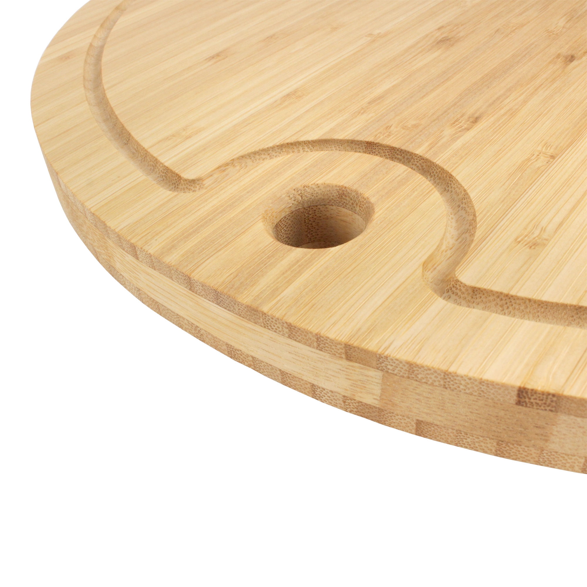 BambooMN Round Cutting Board 15" Diameter x 0.75" Thickness - 1 Piece