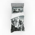 thumbnail image 2 of Ambesonne Black and White Bedding Set 4 Pcs, Mountain Peaks, Queen, Black White Grey, 2 of 3