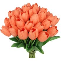 10pcs Artificial Tulip Flowers, Real Touch Pink Tulips, Fake Tulips for Bouquet Arrangements Table Centerpieces Home Indoor Outdoor Summer Decorations