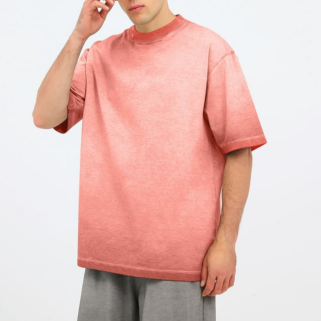 breaise T-shirts à Col Rond Actifs pour Hommes, Hauts d'Été en Coton, Course Athlétique, Gym, Entraînement, T-Shirt à Manches Courtes, Hauts Orange G, Aubaines Mode