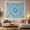 Aqua Floral Mandala, variant on Blue Lotus Mandala Among Crescent Moons and Stars, Dreamy Celestial for Astronomy Fans, Lunar Home Decor, Housewarming Gift, Tapestry Wall Hanging for Dorm and Meditation Room