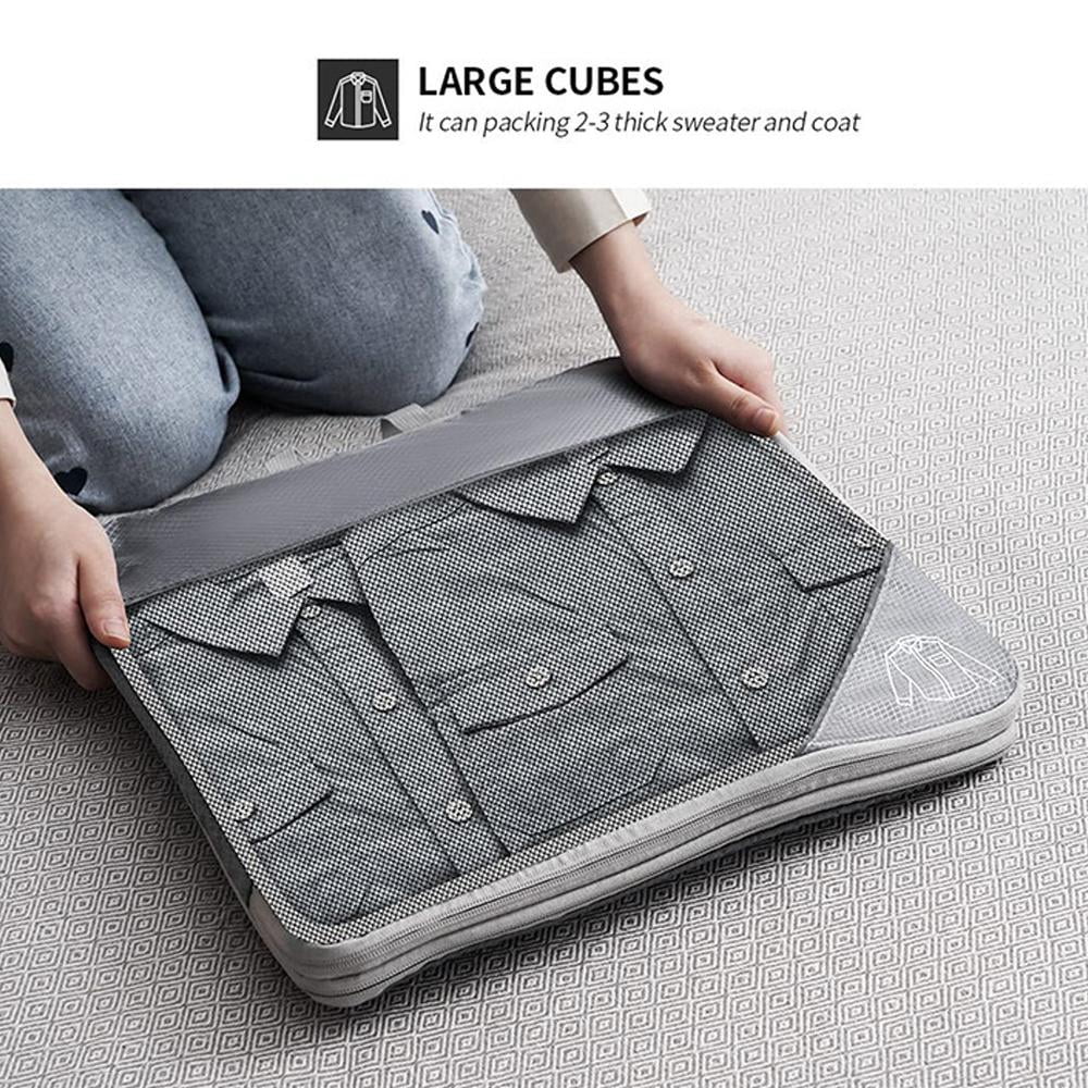 QHUDLV Compression Packing Cubes for Travel, Compressible Space-Saving Packing Cubes, Luggage Organizer, Travel Essentials for Women