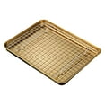 thumbnail image 1 of BINGLI Baking Sheet Pan with Cooling Rack, Stainless Steel Toaster Oven Tray Pans with Grid Racks, Rectangular Bakeware for Cookie/Bacon, Heavy Duty & Rust-free, Dishwasher Safe, 1 of 9