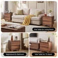 thumbnail image 4 of YOCWO Nightstand Set of 2 for Bedroom, Mid Century Bedside Table with Arc Edge and Round Leg, Wood Storage Chest of Drawer Organizer for Bedroom Living Room Hallway Closet, Walnut, 4 of 7