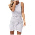 thumbnail image 2 of TopLLC Robe Sans Manches à Col Rond Mode Femmes Confortable Été Épaules Dénudées Robe Sans Manches pour Dames Robe pour Femmes en Liquidation, 2 of 7