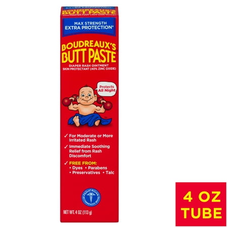 Boudreaux's Butt Paste Maximum Strength Diaper Rash Ointment, 4 oz (Best Way To Cure Diaper Rash)