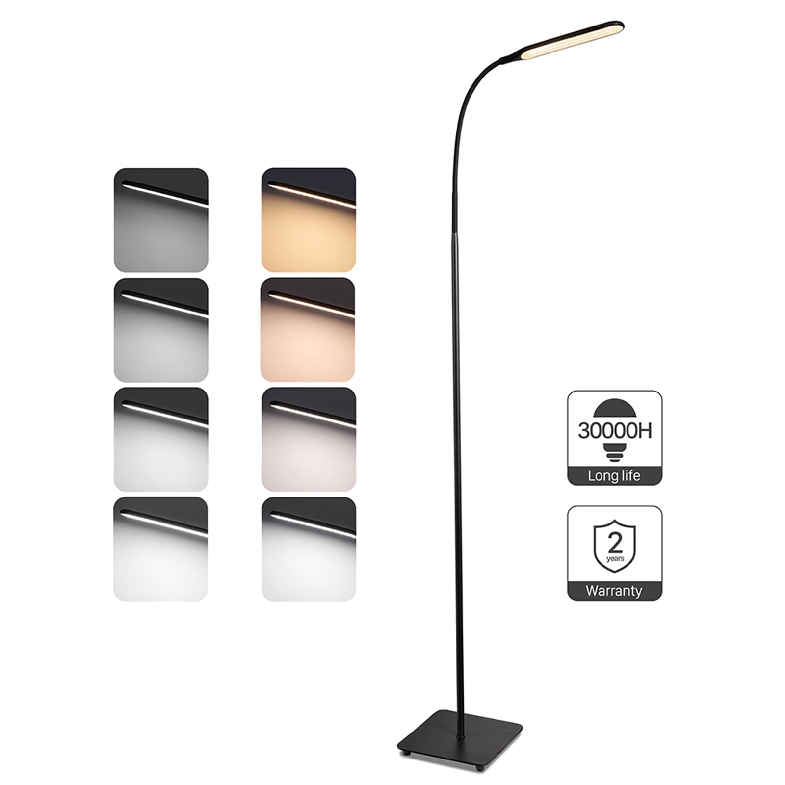 Dimmable LED Floor Lamp Shelf Adjustable Standing Light Reading Home Bedroom 