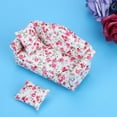 thumbnail image 1 of Accesorios para sofá Doble para Casa de Muñecas, Mini Muebles Con Patrón de Flores, Sofá Doble para Méreca A Escala 1:12, Para Niños, 1 of 7