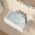 thumbnail image 1 of Bathroom Sink Vessel Sink Wall Mount, 12"X7" Small Sink Corner Porcelain Ceramic Rectangular Right Hand, White, BWS100R, 1 of 6