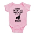 thumbnail image 1 of Sorry I Can't I Have Plans With My Briard Love Pet Dog Cute Baby Jumpsuits (Pink, 6-12 Months), 1 of 5