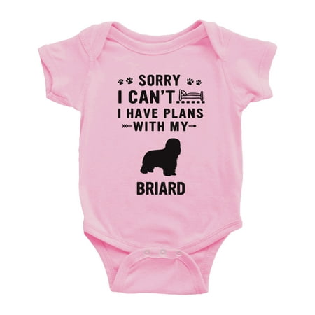 

Sorry I Can t I Have Plans With My Briard Love Pet Dog Cute Baby Jumpsuits (Pink 3-6 Months)