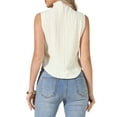 thumbnail image 3 of INSPIRE CHIC Sleeveless Mock Neck Tank Top for Women Textured Summer Business Casual Outfits Trendy Shirts XL Apricot, 3 of 6