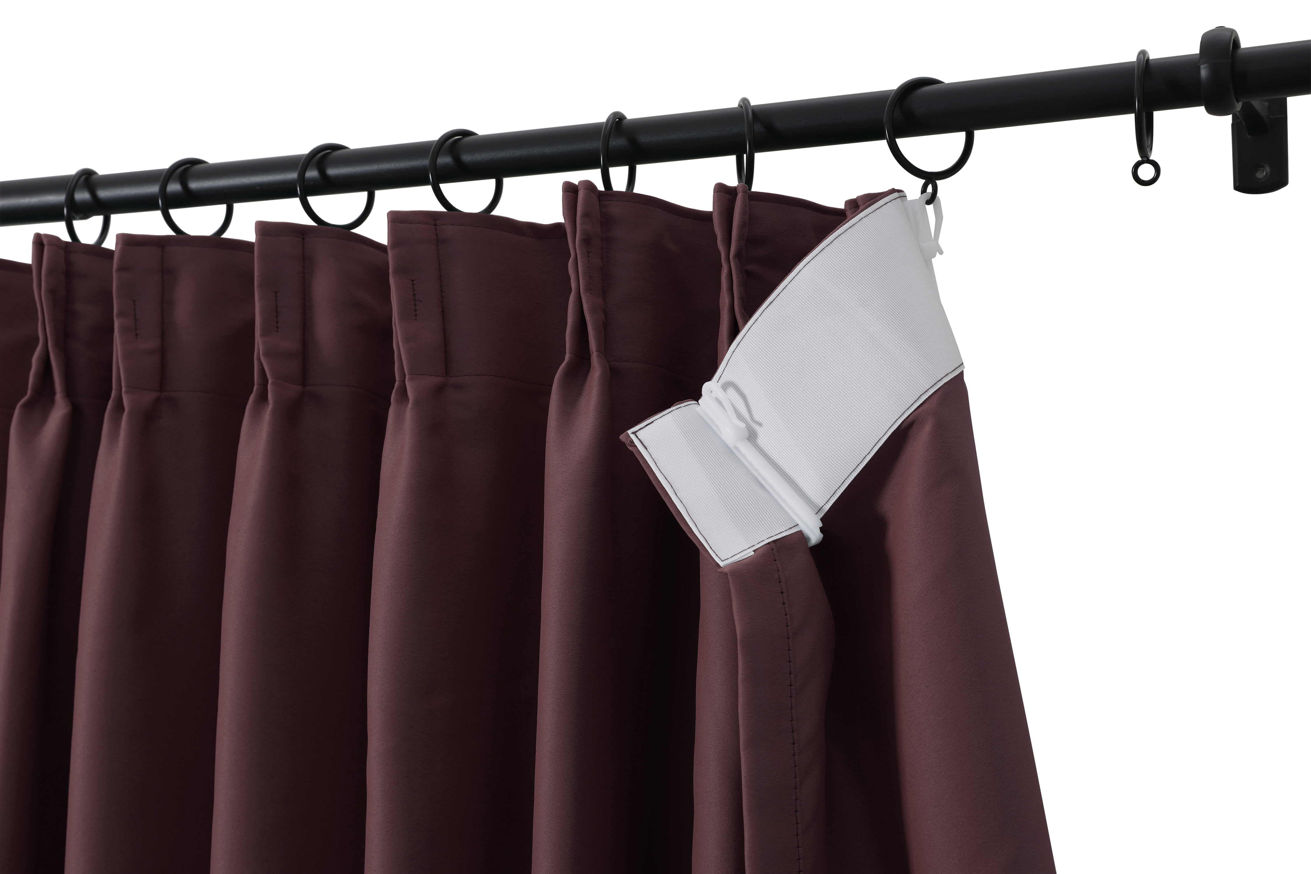 TWOPAGES Pinch Pleated Drape Blackout Light Blocking Curtain for Bedroom, 1 Panel, 52"x84", Burgundy
