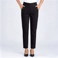 thumbnail image 3 of Taqqpue p Womens High Waist Trouser Pants Dress Pants for Women Office Straight Leg Trousers Elastic Waist Dress Slacks for Women Work Casual, 3 of 7