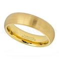 thumbnail image 2 of 6mm Dome Tungsten Ring - Brushed Finish Yellow Gold Plated Comfort Fit Tungsten Carbide Wedding Band, 2 of 5