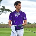 thumbnail image 3 of Haiem Dark Purple Snowflakes Pattern Mens Polo Shirts Quick Dry Short Sleeve Golf T Shirt Performance Moisture Wicking Casual Workout-XX-Large, 3 of 6