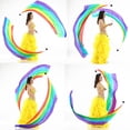 thumbnail image 4 of 2Pcs Silk Veil with 2Pcs Poi Ball Belly Dance Poi Streamer Throw Ball in Haka Dance and Polynesian Dances,Rainbow, 4 of 8
