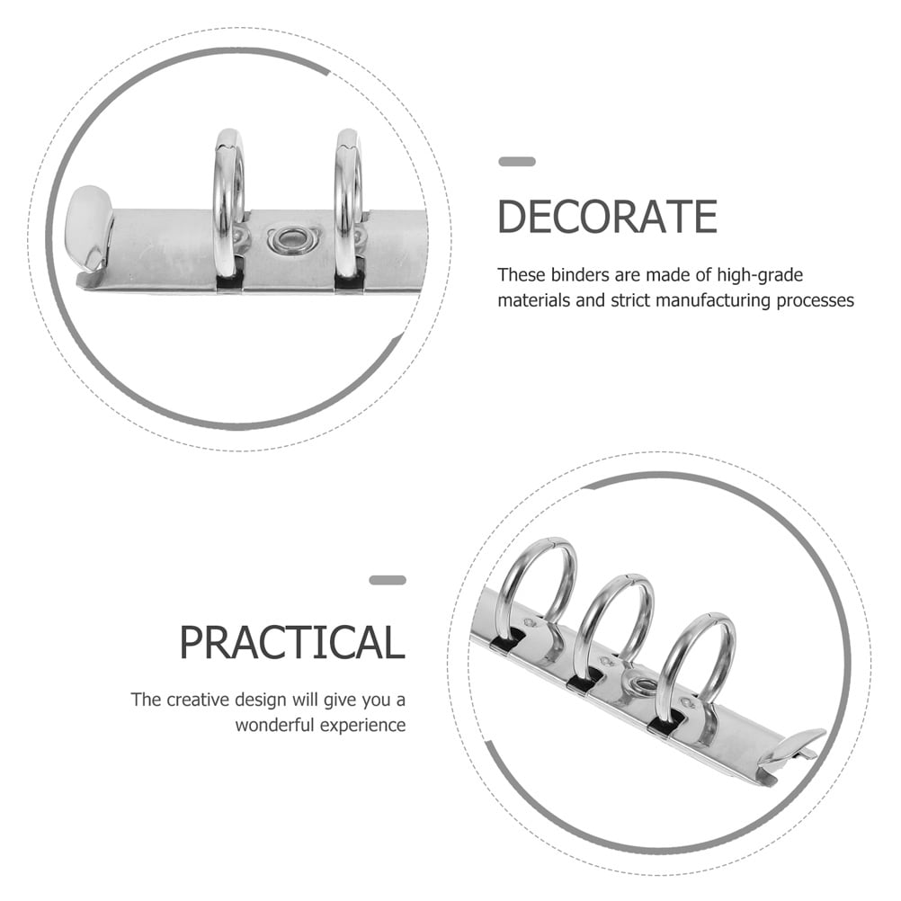 SOPOTUTU A6 6-Ring Binder Mechanisms Silver Metal Loose Leaf Notebook 35Pcs
