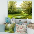 thumbnail image 2 of Designart 'Spring Trees With Green Pond' Country Framed Canvas Wall Art Print, 2 of 5