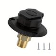 thumbnail image 3 of LEEYNEER RV Freshwater Inlet with Check Valve  Brass Water Connection  3/4” NH Female to 1/2” NPT Male Thread Flange  Motorhome Camper Trailer Boat Compatible  Includes Dust Cap And PTFE, 3 of 5