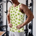 thumbnail image 5 of Uemuo Green Frog Pattern Men's Muscle Shirts Sleeveless Dry Fit Gym Workout Tank Top Lightweight Sports Tank Top Beach Tank Top, Loose-fit Sleeveless Shirt-Medium, 5 of 7
