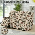 thumbnail image 2 of COEQINE Stretch Recliner Cover Universal 8 Pieces Recliner Sofa Cover Stay in Place 3 Seater Furniture Protector Home Decor for Pets, Dogs, Cats, Kids, Vintage Christmas Snowman, 2 of 8