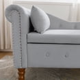 thumbnail image 5 of Chaise Chair, Storage Chaise Lounge Indoor, Modern Upholstered Sofa Recliner Lounge Chair for Living Room Bedroom Office, Gray Velvet, 5 of 7