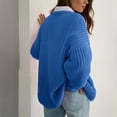 thumbnail image 7 of Lovskoo 2024 Sweaters for Women Long Sleeve 2023 Loose Round Neck Solid Color Lazy Style Knitted Pullover Sweater Blue, 7 of 7