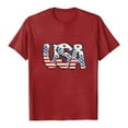 thumbnail image 5 of ORT American Flag Shirts Short Sleeve Women 4th of July Patriotic Tshirt Graphic Tees Casual Short Sleeve Tee Top(Z2-Red,S), 5 of 5