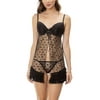 (740430JS)Jessica Simpson Womens Fly Away Baby Doll Set with Ruffle Trim in Black Size: S