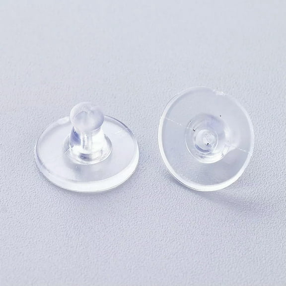 U8MO 100pcs Clear Plastic Round Earnuts Safety Earring Backs Stopper Findings 6x10mm