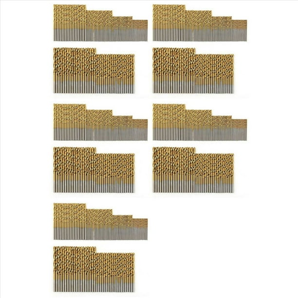 600 Piezas Juego de Brocas de Titaneo Brocas HSS para Metal, Acero, Madera, Plástico, Cobre, Aleación de Aluminio, 1 mm una 3.5 mm