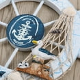 thumbnail image 3 of MasteelfCA Nautical Beach Wooden Boat Ship Steering Wheel Fishing Net Shell Home Wall Decor (Seabird), 3 of 7