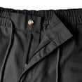 thumbnail image 4 of Mens Linen Shorts Casual Elastic Waist Drawstring 7 inch Inseam Shorts Stretch Summer Beach Wear Lightweight Black L, 4 of 5