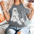 thumbnail image 1 of iTNHFP Hauts Grande Taille pour Femmes T-Shirt Imprimé Humour Col Rond Manches Courtes, 1 of 4