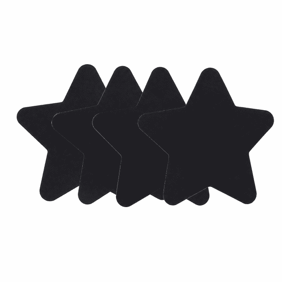 Unique Bargains 4 Pcs Self-Adhesive Five-pointed Star Durable Nylon Repair Patches 3.15"x3.15" Black