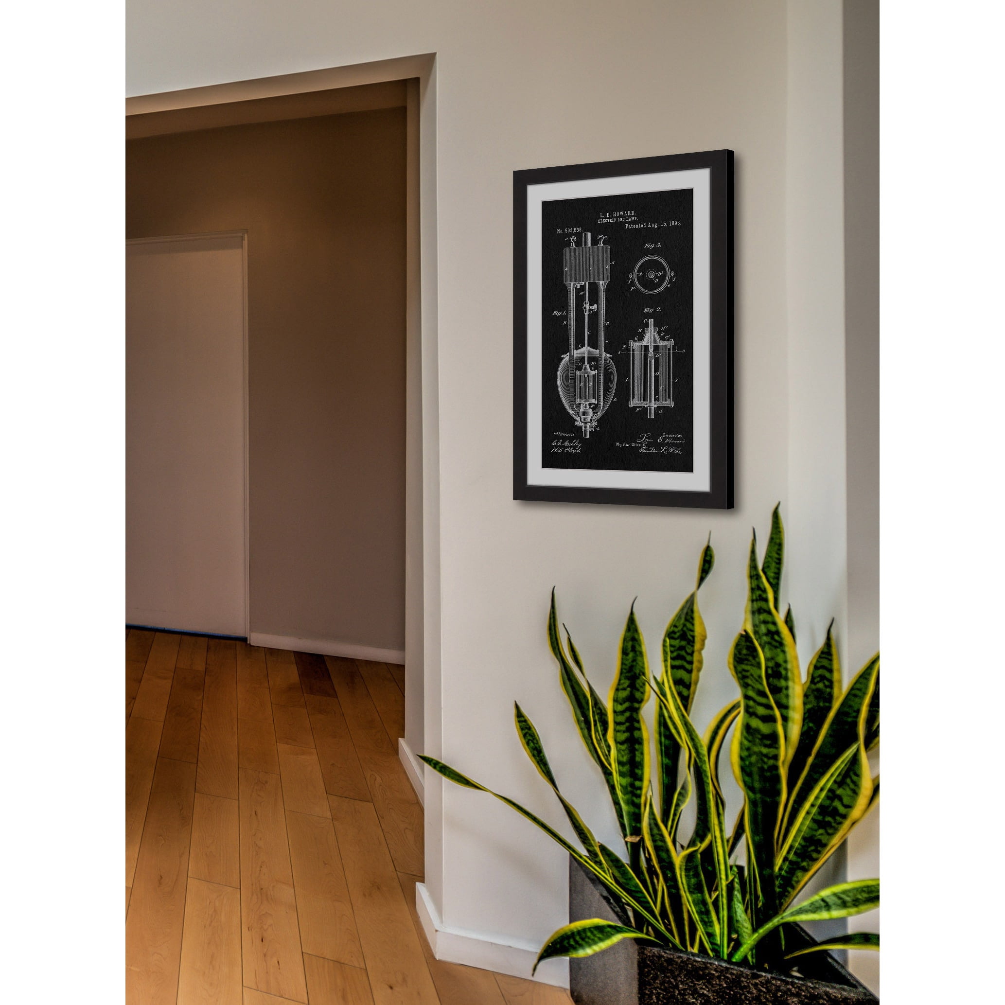 "Arc Lamp 2 1893 Black Paper" Framed Painting Print