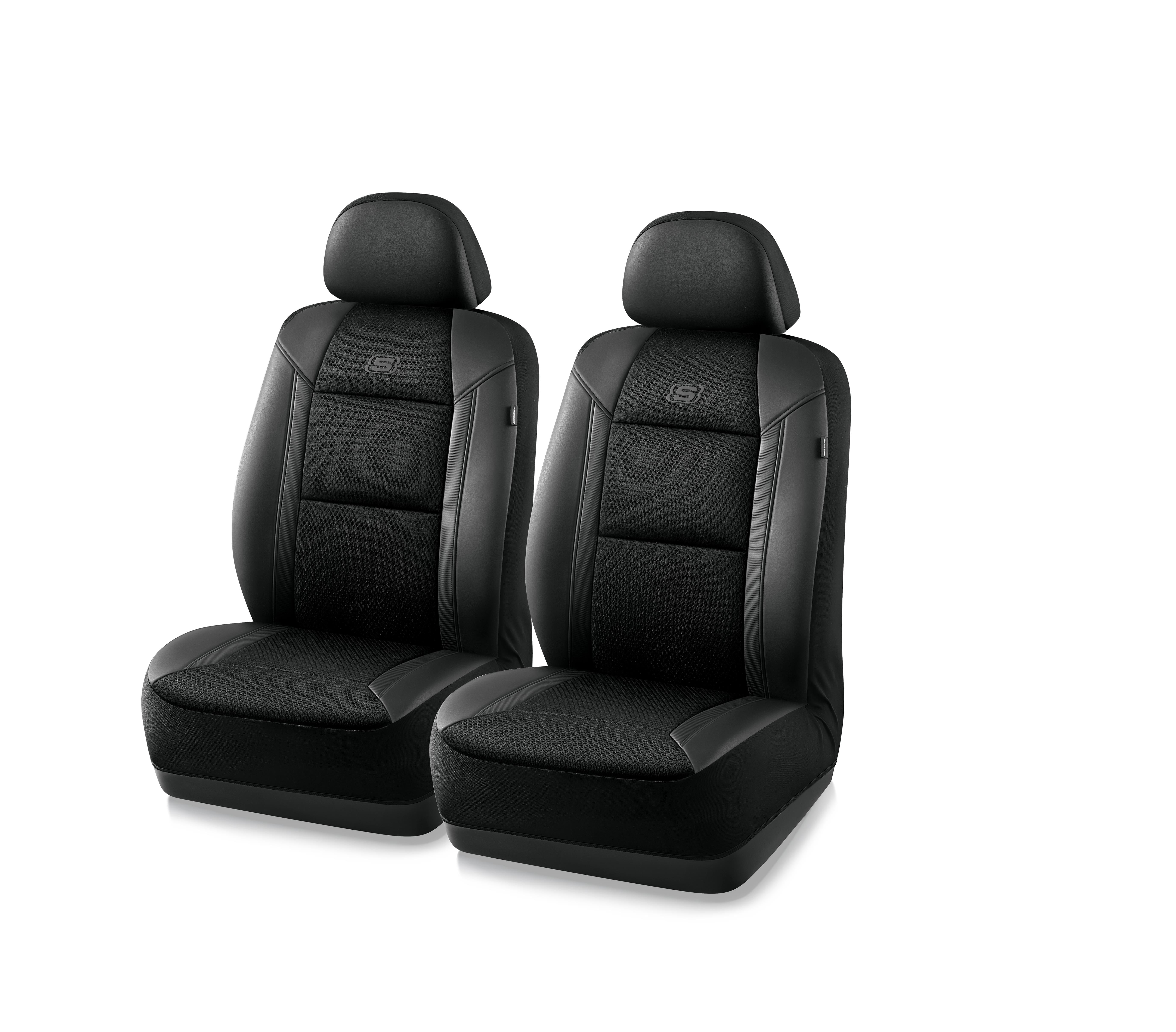Skechers 2 Piece Car Seat Cover Air Cooled Memory Foam Black - Universal Fit, 23SK81