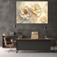 thumbnail image 5 of Mudket Cream White Flowers with Gold Branches Canvas Wall Art, Framed Floral Print, Ready to Hang Wall Decor for Living Room Bedroom, Luxury Artwork - 12"L x 8"W, 5 of 10